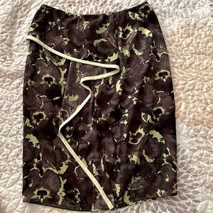 NWOT violet and green floral ruffle skirt